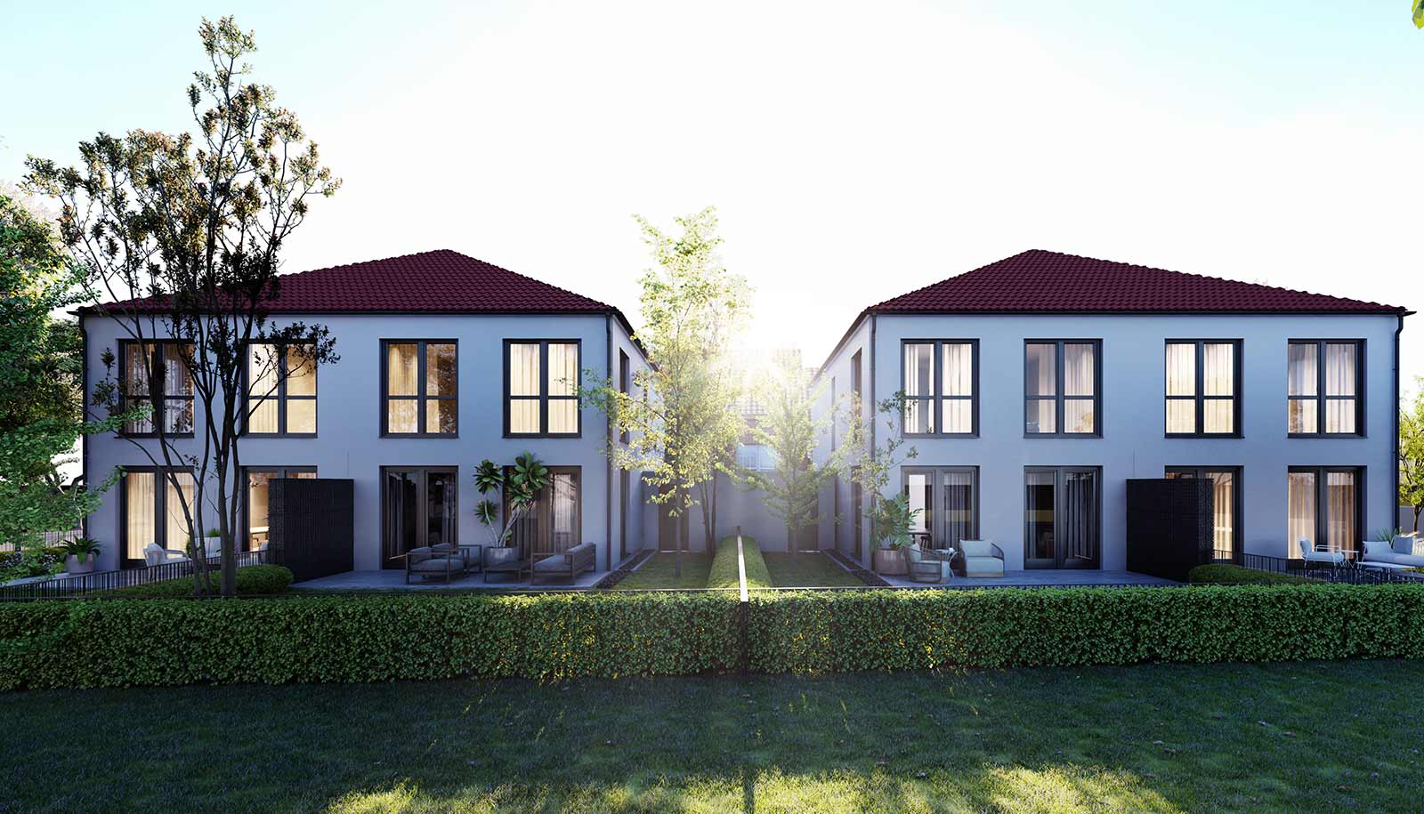 Lechfeld Häuser in Graben